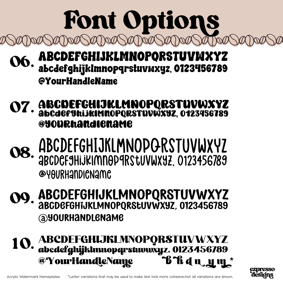 Acrylic Nameplates / Watermark Plates