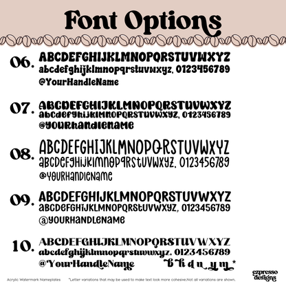 Acrylic Nameplates / Watermark Plates