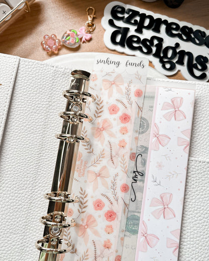 Blushing Bows Collection 🎀 : Customized Binder Bookmarks | Set of 3