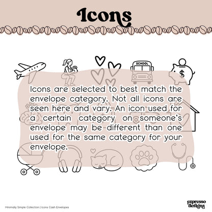 Minimally Simple Collection | Mini Icons Cash Envelopes