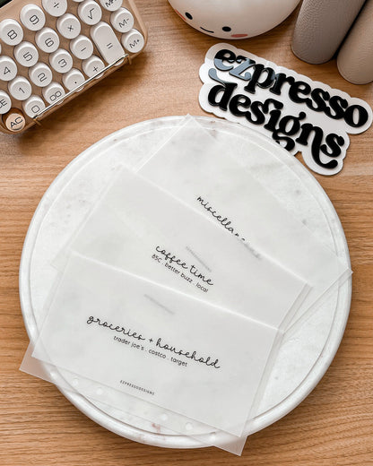 Minimally Simple Collection | Basic Cash Envelopes