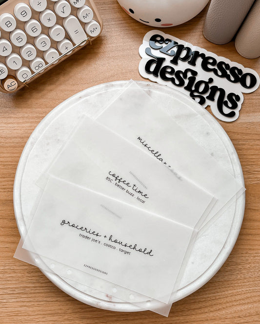 Minimally Simple Collection | Basic Cash Envelopes