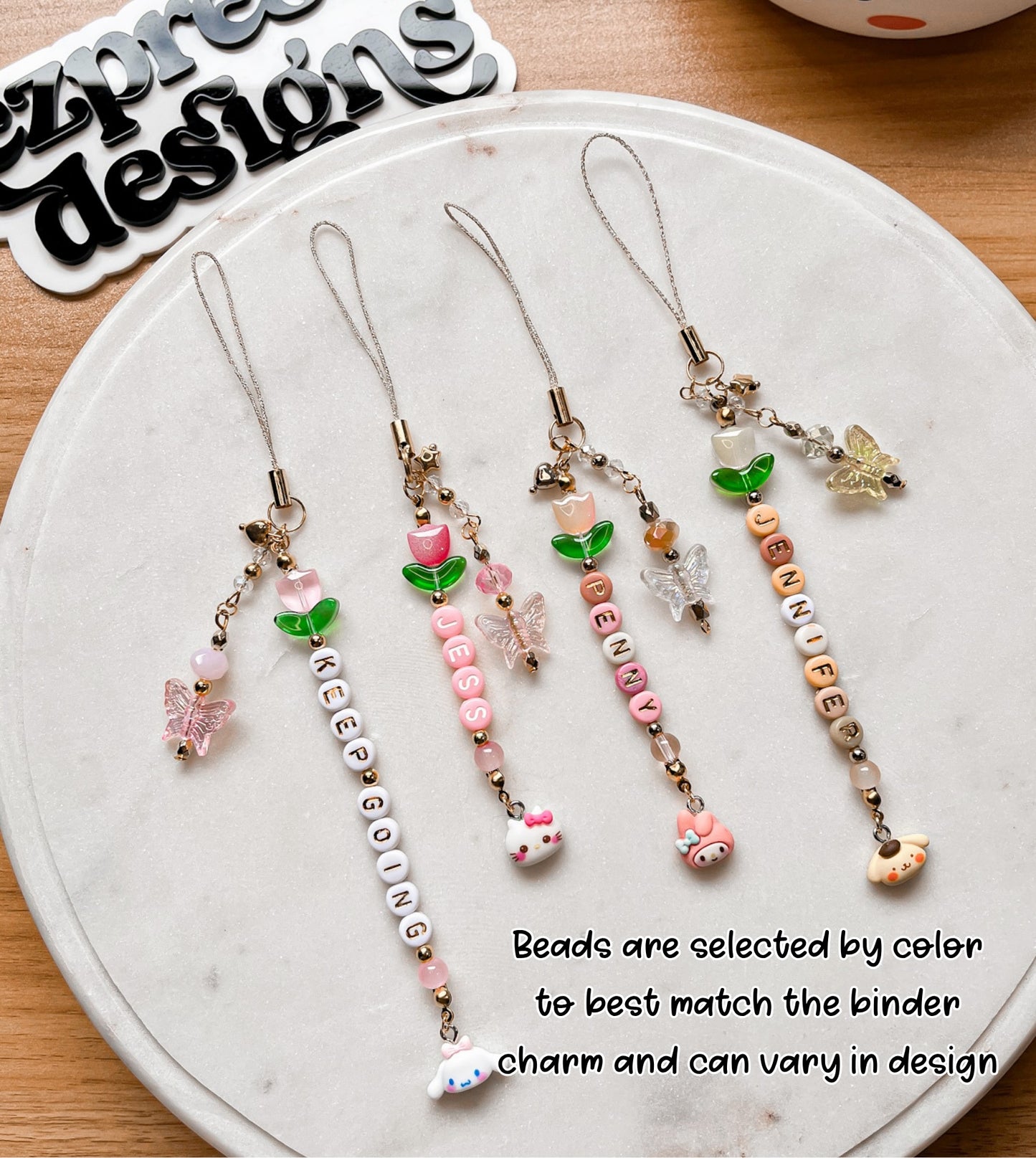 Too Cute Tulips Binder Charms | Customizable