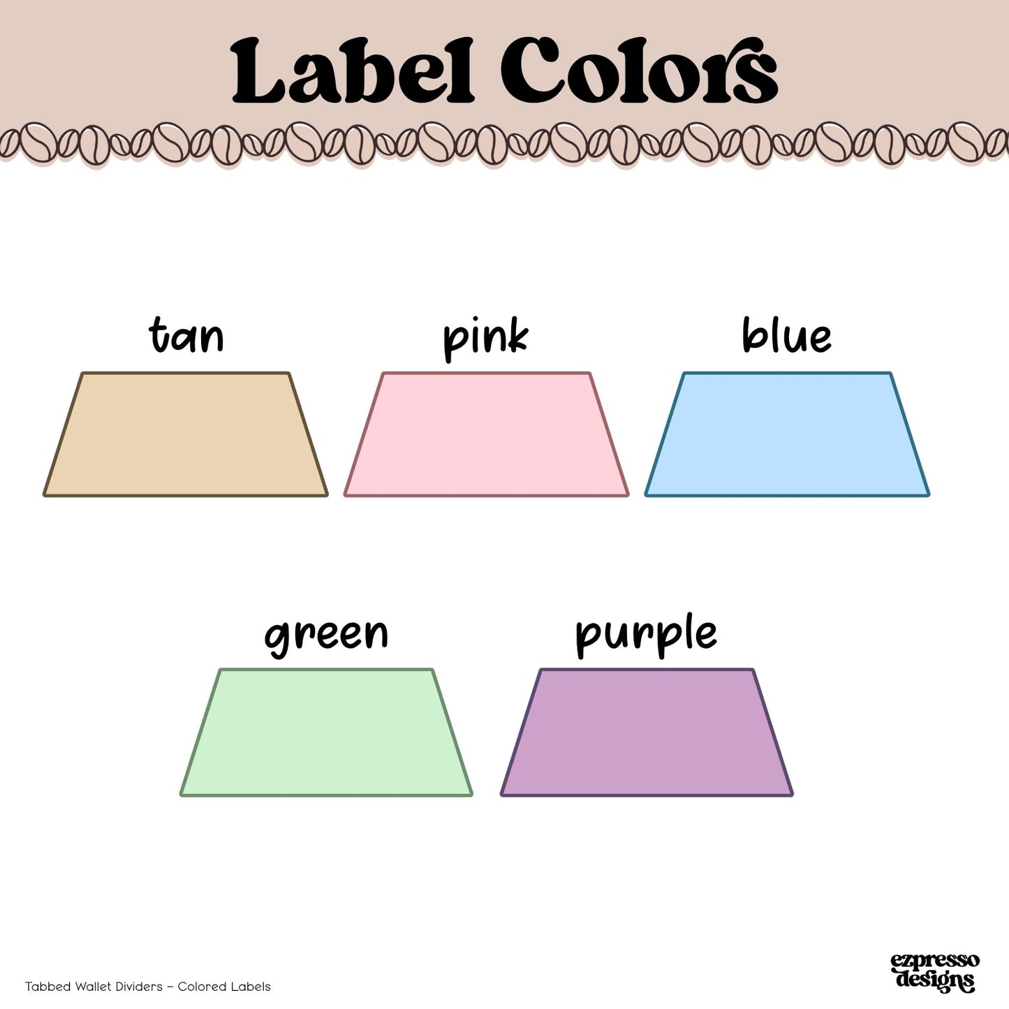 Wallet Dividers w/Colored Labels